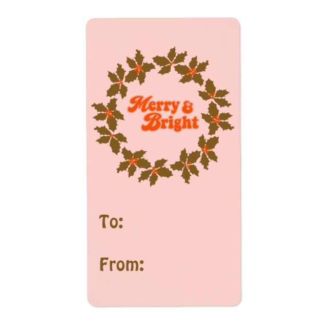 Groovy Retro Merry & Bright Fraktsedel (Framsidan)