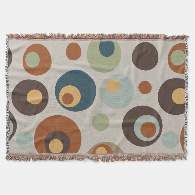 Groovy Retro Mid Century Throw Blanket Filt (Framsidan)