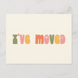 Groovy Retro Minimalist I Flyttat nytt hem Adress Vykort
