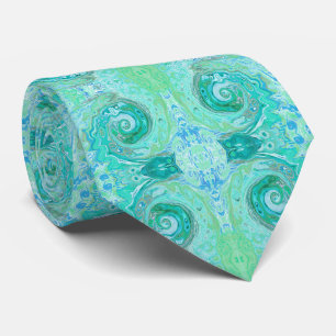 Groovy Retro Mintgrön och Blå Virvel Slips