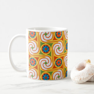 Groovy Retro Mode 1970-talet Swirl Mönster Kaffemugg