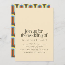 Groovy Retro-Modet 70-tal Aesthetic Oliv grönt Brö Inbjudningar