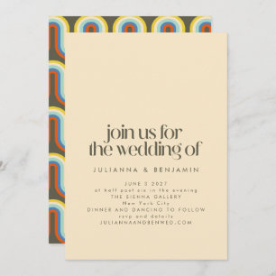 Groovy Retro-Modet 70-tal Aesthetic Oliv grönt Brö Inbjudningar