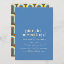 Groovy Retro-Modet 70s Blue och Oliv grönt Bröllop