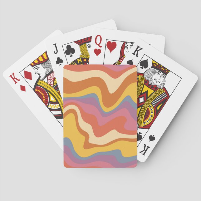 Groovy Retro Mönster Casinokort (Baksidan)