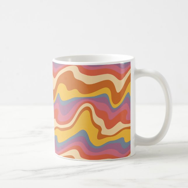 Groovy Retro Mönster Kaffemugg (Höger)