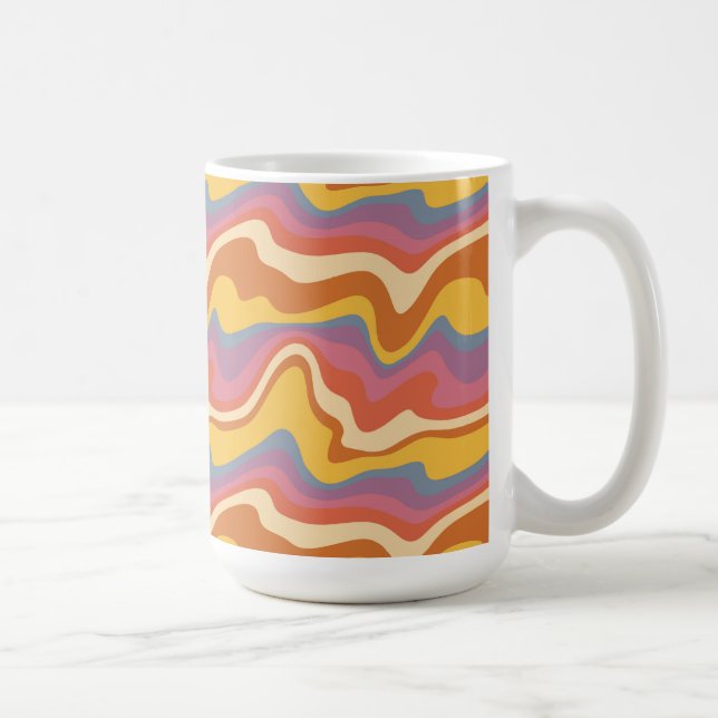 Groovy Retro Mönster Kaffemugg (Höger)