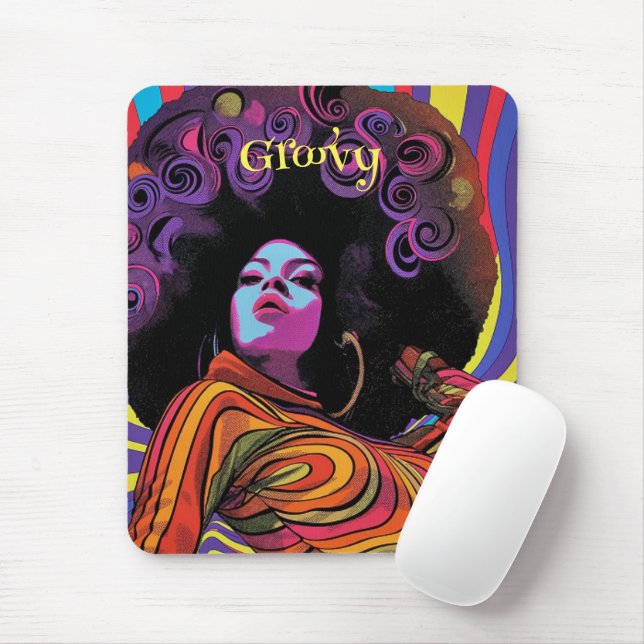Groovy Retro Mouse Pad Musmatta (Med mus)