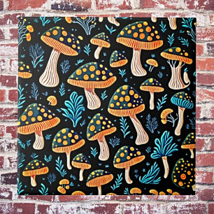 Groovy Retro Mushroom Ceramic Tile Kakelplatta