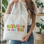 Groovy Retro Nutrition is My Vibe, Nutritionist Tygkasse<br><div class="desc">Groovy 'Nutrition Is My Vibe' tote bag. It makes a great gift for the nutritionist in your life.</div>