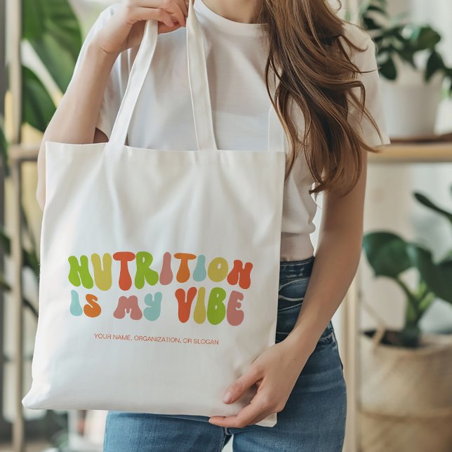 Groovy Retro Nutrition is My Vibe, Nutritionist Tygkasse (Skapare uppladdad)