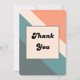 Groovy-Retro Orange & Dusty Blue Wedding Thank You Tack Kort