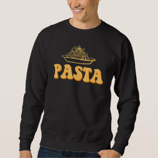 Groovy Retro Pasta Italiensk Mat Pasta Spaghetti Lång Ärmad Tröja