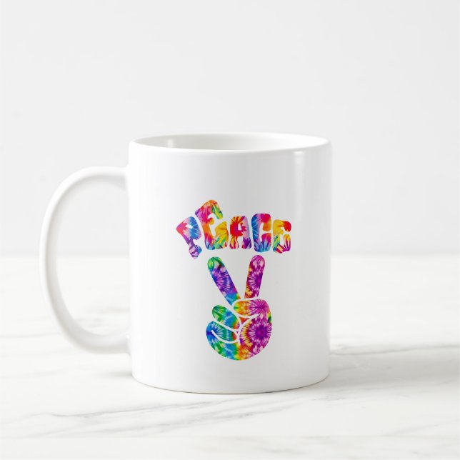 Groovy Retro Peace Hand Kaffemugg (Vänster)