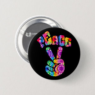 Groovy Retro Peace Hand Knapp