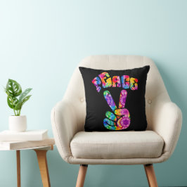 Groovy Retro Peace Hand Kudde