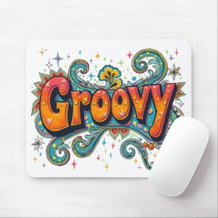 Groovy Retro Psychedelic 70-talets Funky Hippie Ar Musmatta