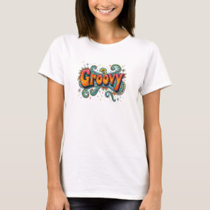 Groovy Retro Psychedelic 70-talets Funky Hippie Ar T Shirt