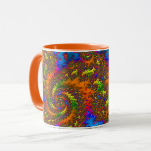 Groovy Retro Psychedelic Spiral Fractal Art Mugg