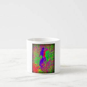 groovy retro purpurfärgad hippiesjöjungfru espressomugg
