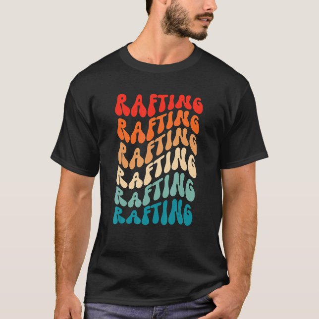 Groovy Retro Rafting Kayak Retro 70s Hippie Boho V T Shirt (Framsida)