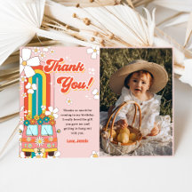 Groovy Retro Rainbow Birthday Photo