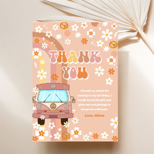 Groovy Retro Rainbow Birthday Tack Kort