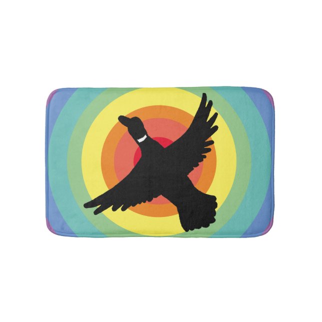 Groovy Retro Rainbow Circles Anka Badrumsmatta (Framsidan)