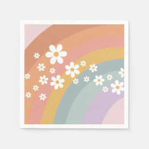 Groovy Retro Rainbow och Daisy Pappersservett