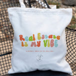 Groovy Retro Real Gods är min Vibe, Realtor Tygkasse<br><div class="desc">"Real Gods är min vibe" till rektorer. Det är underbart för marknadsföring i ditt företag.</div>