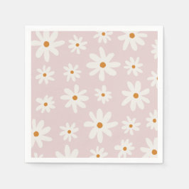 Groovy Retro  Rosa Daisy Pappersservett