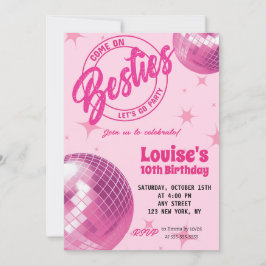 Groovy Retro Rosa Doll Malibu Party Birthday Inbjudningar