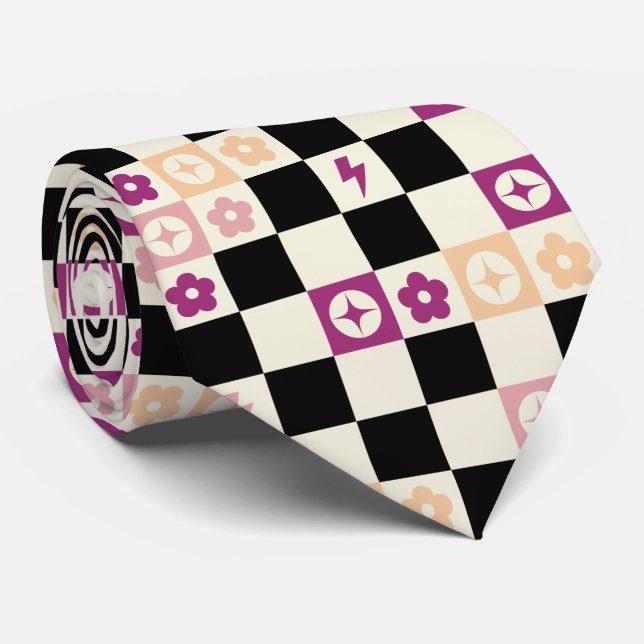 Groovy Retro Rutigt Mönster, Y2K 90-tal  Slips (Rullad)