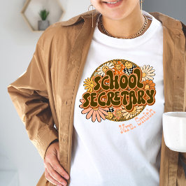 Groovy Retro School Secretary Anpassade Tshirt T Shirt