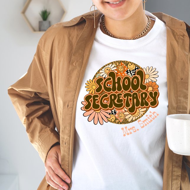 Groovy Retro School Secretary Anpassade Tshirt T Shirt (Skapare uppladdad)