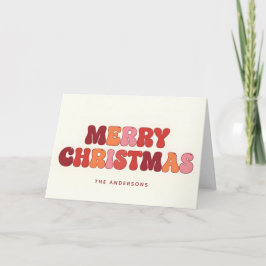 Groovy Retro Script God Jul Helgkort