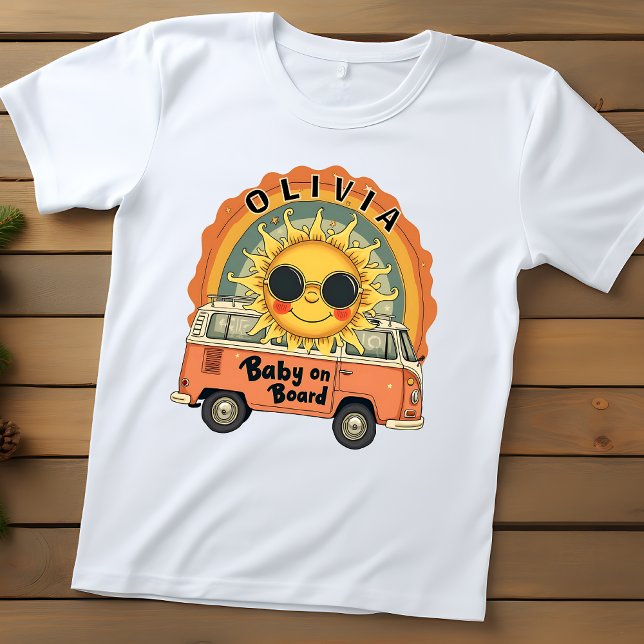 Groovy Retro Smiling Baby Sol T Shirt (Skapare uppladdad)