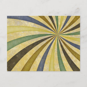 Groovy Retro Spiral Sunstråle Ray Swirl Design Vykort