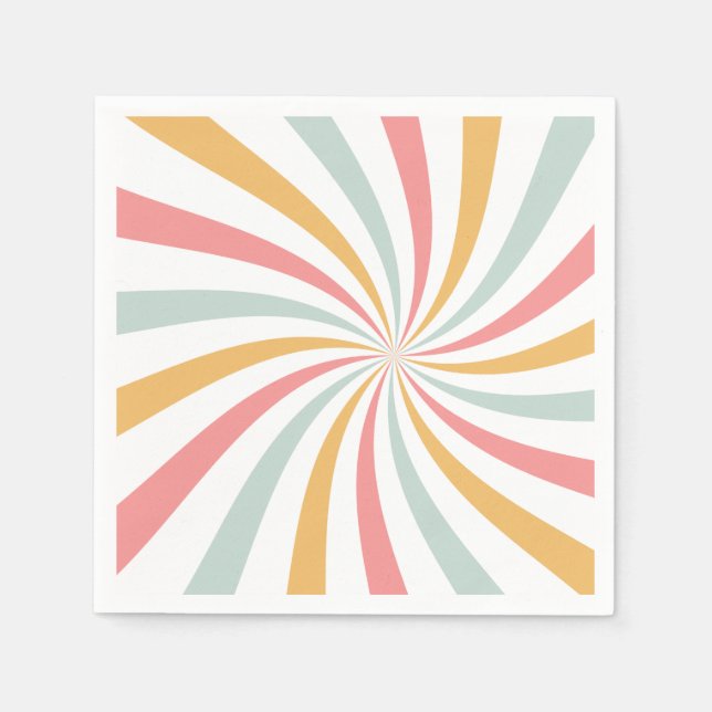 Groovy Retro Swirl Pappersservett (Framsidan)