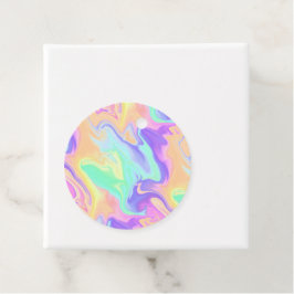Groovy Retro Tie Dye Pastel Marble Swirl Gåvor Etiketter