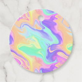 Groovy Retro Tie Dye Pastel Marble Swirl Gåvor Etiketter