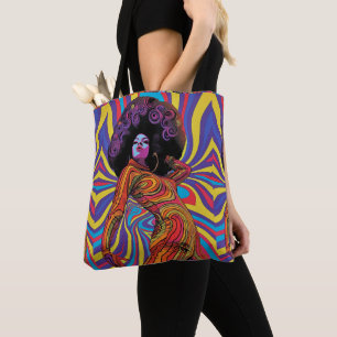 Groovy Retro Tote Bag Tygkasse