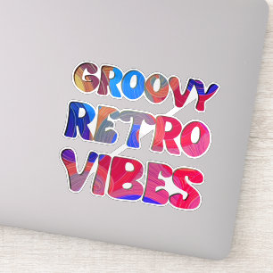 Groovy Retro Vibe Färgglada Hippie Chic Coola Klistermärken