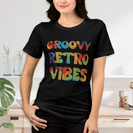 Groovy Retro Vibes Boho 70s-inspirerad Coola T Shirt