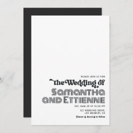 Groovy Retro Vibes Bröllop Inbjudningar