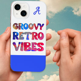Groovy Retro Vibes Colorful Coola Monogrammed