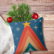 Groovy Retro Vintage Blå Julgran Stjärna