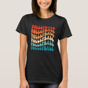 Groovy Retro Volleyball Girl Retro 70 s Hippie Boh T Shirt