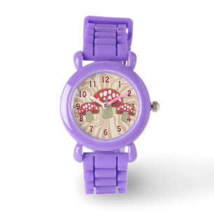 Groovy röda champinjoner armbandsur