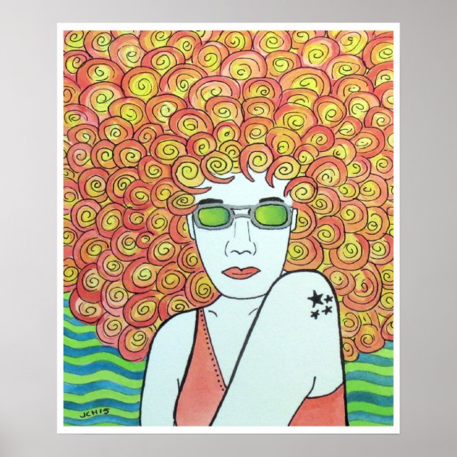 Groovy Rödhårig Ginger Girl Poster (Framsidan)
